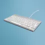 R-Go Tools ergonominė klaviatūra R-Go Compact Break, kompaktiška klaviatūra su pertraukų programine įranga, AZERTY (FR), laidinė, balta