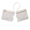 Ergonominė klaviatūra „R-Go Split Break“ su pertraukų programine įranga, ergonomiška padalinta klaviatūra, AZERTY (prancūzų), „Bluetooth“, balta