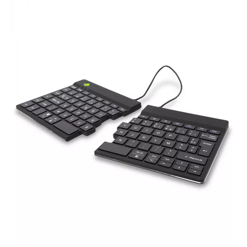 R-Go Tools Ergonominė klaviatūra R-Go Split Break su pertraukų programine įranga, ergonominė atskirta klaviatūra, AZERTY (FR), Bluetooth, juoda
