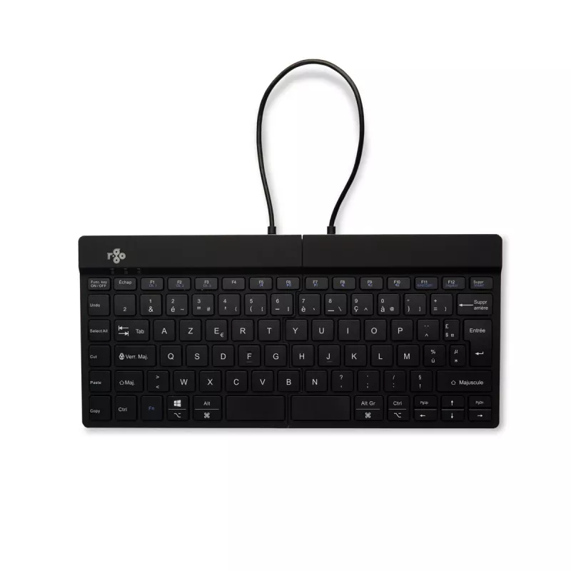R-Go Tools Ergonominė klaviatūra R-Go Split Break su pertraukų programine įranga, ergonominė atskirta klaviatūra, AZERTY (FR), Bluetooth, juoda