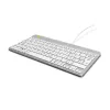 R-Go Tools Ergonominė klaviatūra R-Go Compact Break, kompaktinė klaviatūra su pertraukų programine įranga, AZERTY (BE), laidinė, balta
