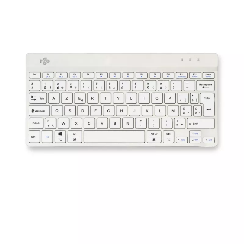 R-Go Tools ergonominė klaviatūra R-Go Compact Break, kompaktiška klaviatūra su pertraukų programine įranga, AZERTY (BE), Bluetooth, balta