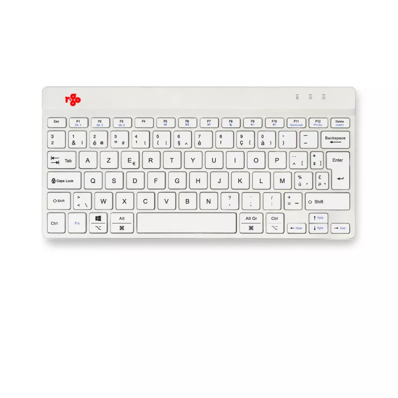 R-Go Tools ergonominė klaviatūra R-Go Compact Break, kompaktiška klaviatūra su pertraukų programine įranga, AZERTY (BE), Bluetooth, balta