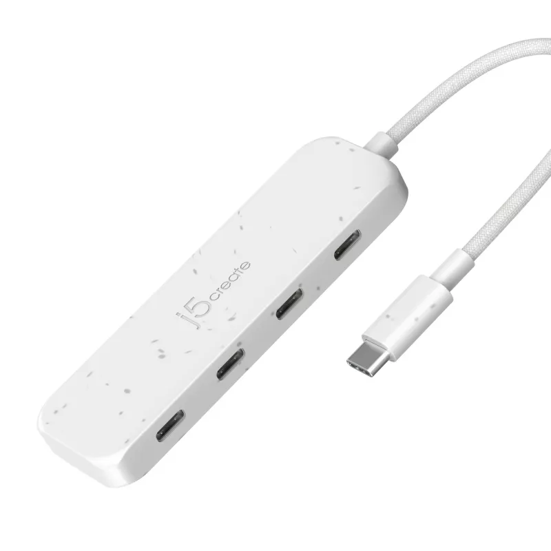 j5create ekologiškas USB-C į 4 prievadų Type-C Gen 2 šakotuvas