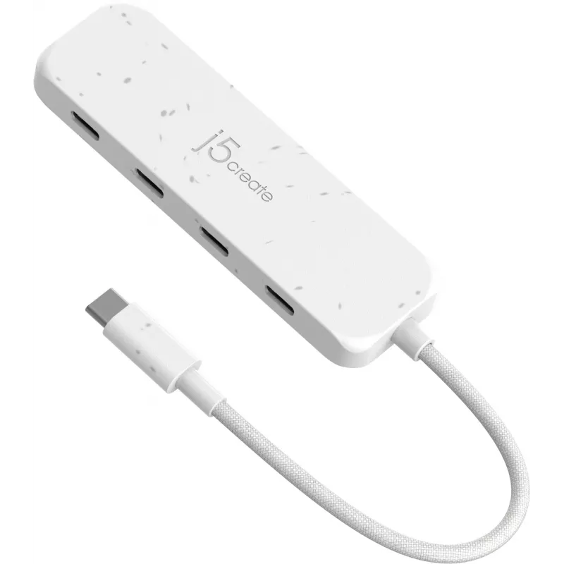 j5create ekologiškas USB-C į 4 prievadų Type-C Gen 2 šakotuvas