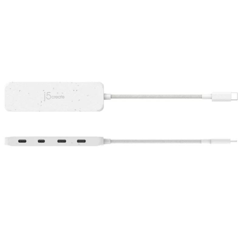 j5create ekologiškas USB-C į 4 prievadų Type-C Gen 2 šakotuvas