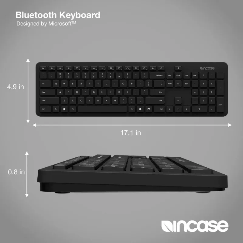 Incase Designed by Microsoft Bluetooth klaviatūra universali QWERTY vokiečių juoda