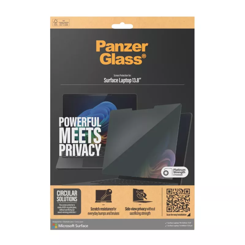 “PanzerGlass ®” Privatumo ekrano apsauga “Microsoft Surface Laptop 7th Edition 13.8''” | Itin platus pritaikymas