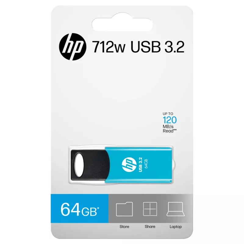 HP 712w USB atmintukas 64 GB USB Type-A 3.2 Gen 1 (3.1 Gen 1) Mėlynas