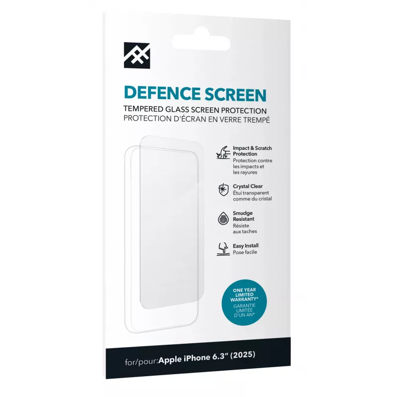 ZAGG Defence Glass apsauginis stiklas, skirtas iPhone 17, Apple, iPhone 17, atsparus smūgiams, atsparus įbrėžimams, 1 vnt.