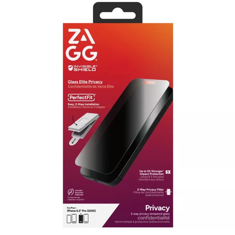 InvisibleShield Glass Elite Privacy ekrano apsauga, skirta Apple iPhone 17 Pro