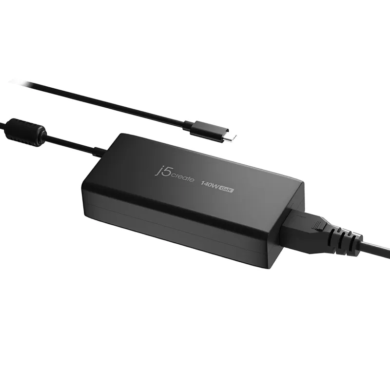 USB-C GaN įkroviklis j5create JUP17140 140 W PD3.1, vidinis, juodas, 59×127×30,5 mm