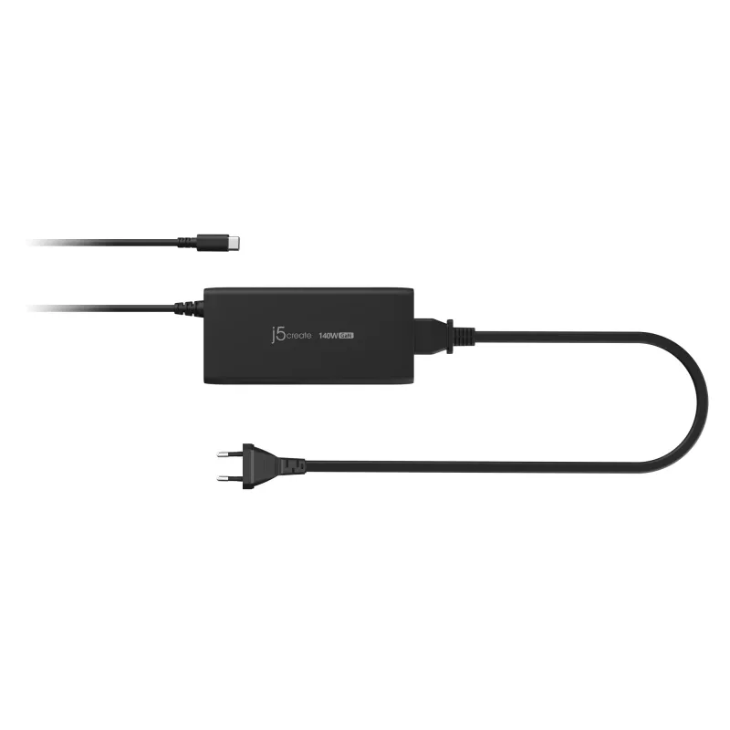 USB-C GaN įkroviklis j5create JUP17140 140 W PD3.1, vidinis, juodas, 59×127×30,5 mm