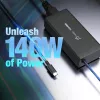 USB-C GaN įkroviklis j5create JUP17140 140 W PD3.1, vidinis, juodas, 59×127×30,5 mm