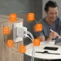 j5 create 70W GaN USB-C 4 prievadų įkroviklis — patalpų kintamos srovės maitinamas, universalus suderinamumas, baltas