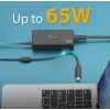 USB-C PD maitinimo adapteris j5create JUP1265 — 65W, vidaus, juodas, plastikinis, 118×32×50 mm (ES)