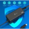 USB-C PD maitinimo adapteris j5create JUP1265 — 65W, vidaus, juodas, plastikinis, 118×32×50 mm (ES)