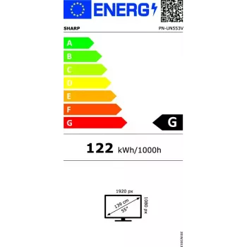 LCD vidaus ekranas Sharp PN-UN553V 55 coliai Full HD (1920×1080), IPS, 500 cd/m², 3500:1, VESA