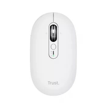 Belaidis biuro pelė TRUST Seron plonas Multi – abiem rankoms tinkama, RF + Bluetooth, optinė 3200 DPI, 7 mygtukai, balta