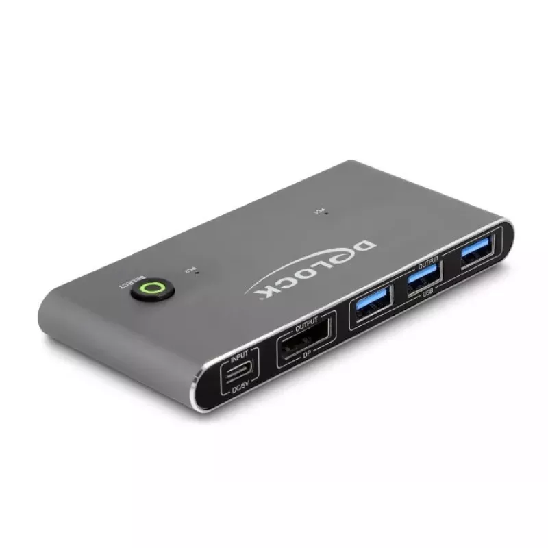KVM jungiklis DeLOCK DisplayPort 8K 30 Hz su USB 5 Gbps