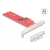 DeLOCK vidinis M.2 adapteris 90889 PCIe 5.0 raudono nerūdijančio plieno