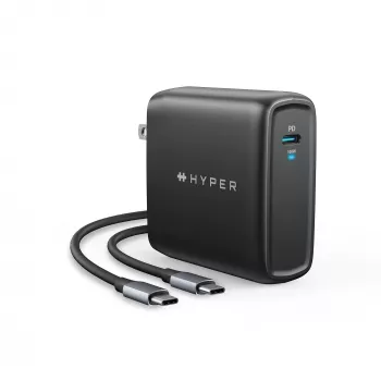 TARGUS 100W GaN kintamosios srovės įkroviklis nešiojamiesiems kompiuteriams, išmaniesiems telefonams, planšetiniams kompiuteriams — 1× USB-C, 2 m laidas, juodas