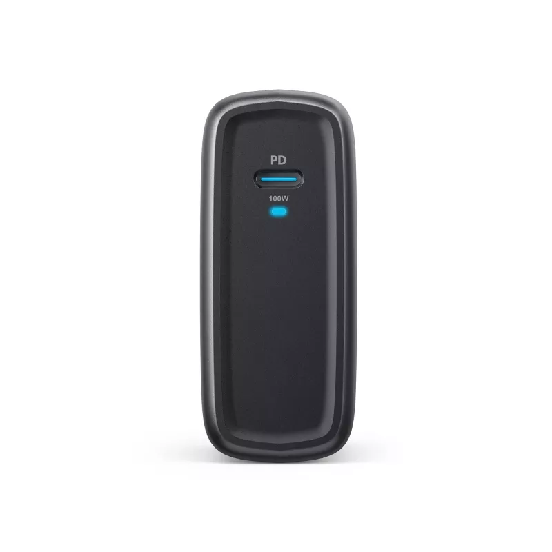 TARGUS 100W GaN kintamosios srovės įkroviklis nešiojamiesiems kompiuteriams, išmaniesiems telefonams, planšetiniams kompiuteriams — 1× USB-C, 2 m laidas, juodas