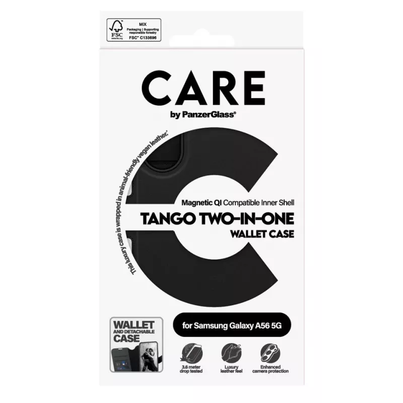 PanzerGlass Tango Two-in-One mobiliojo telefono dėklas 17 cm (6,7 col.) Piniginės tipo dėklas Juoda