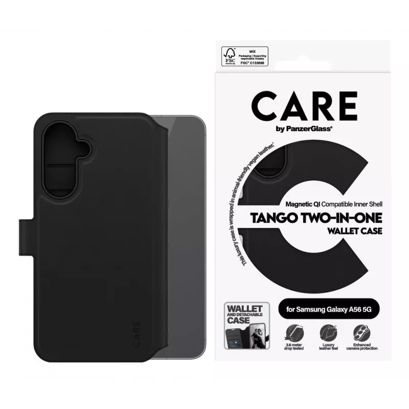 PanzerGlass Tango Two-in-One mobiliojo telefono dėklas 17 cm (6,7 col.) Piniginės tipo dėklas Juoda