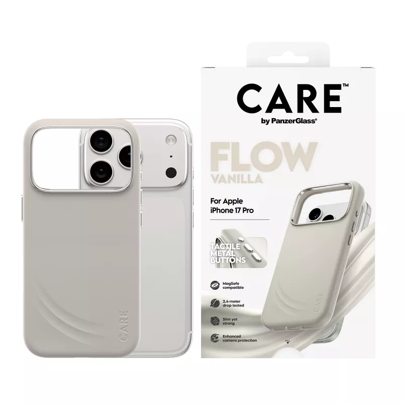 PanzerGlass CARE™ by ® Flow dėklas Vanilla su MagSafe, skirtas iPhone 17 Pro