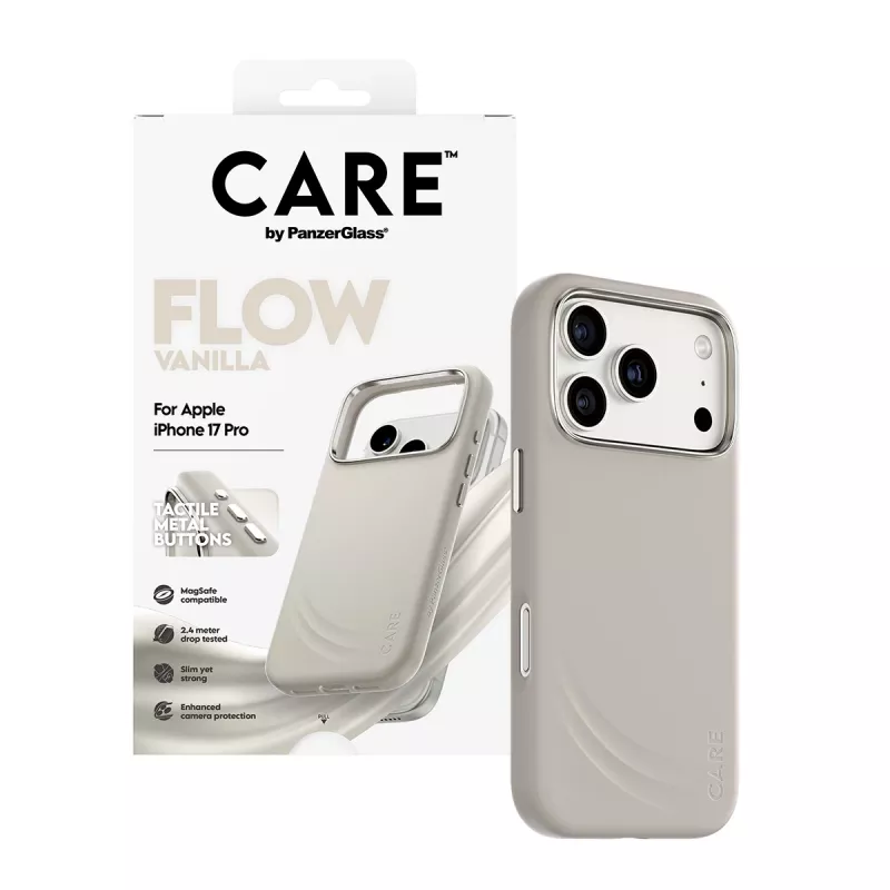 PanzerGlass CARE™ by ® Flow dėklas Vanilla su MagSafe, skirtas iPhone 17 Pro
