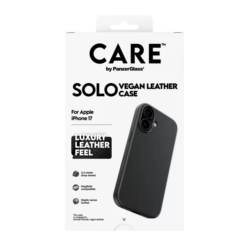 Telefono dėklas PanzerGlass CARE™ Solo dėklas juodas, skirtas Apple iPhone 17