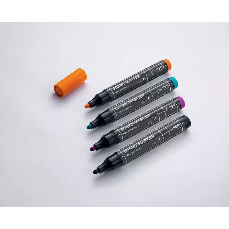 Marker Sigel BA011 4 vnt. Juoda Purpurinė Oranžinė Turkio
