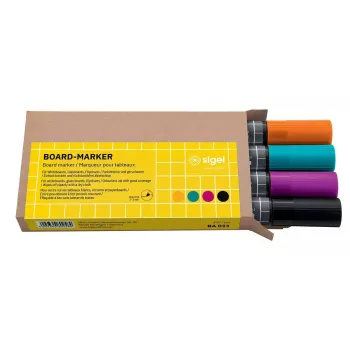 Marker Sigel BA011 4 vnt. Juoda Purpurinė Oranžinė Turkio