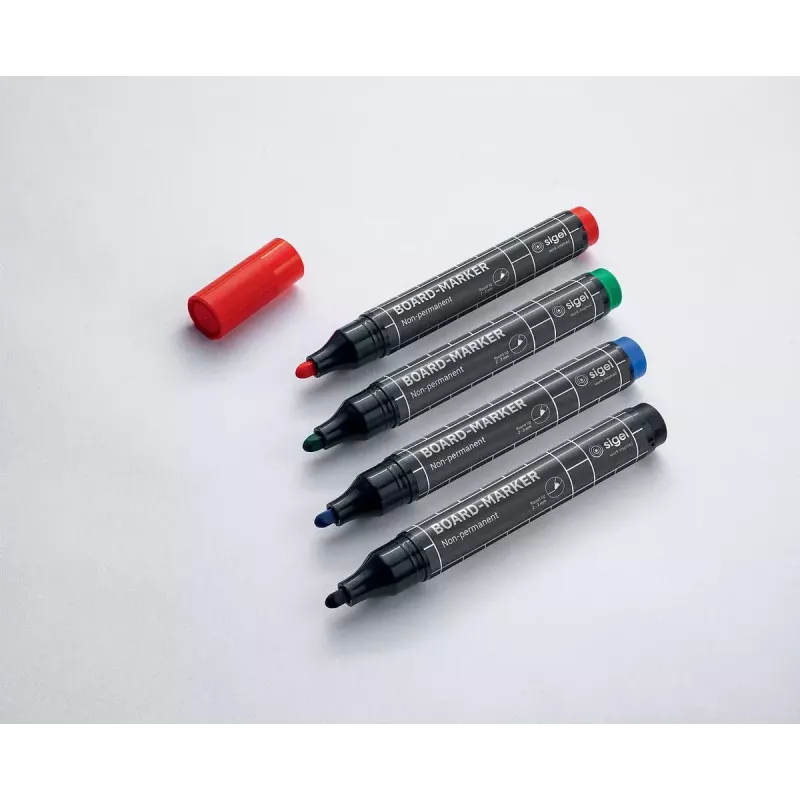 Marker Sigel BA010 4 vnt. Juoda Mėlyna Žalia Raudona
