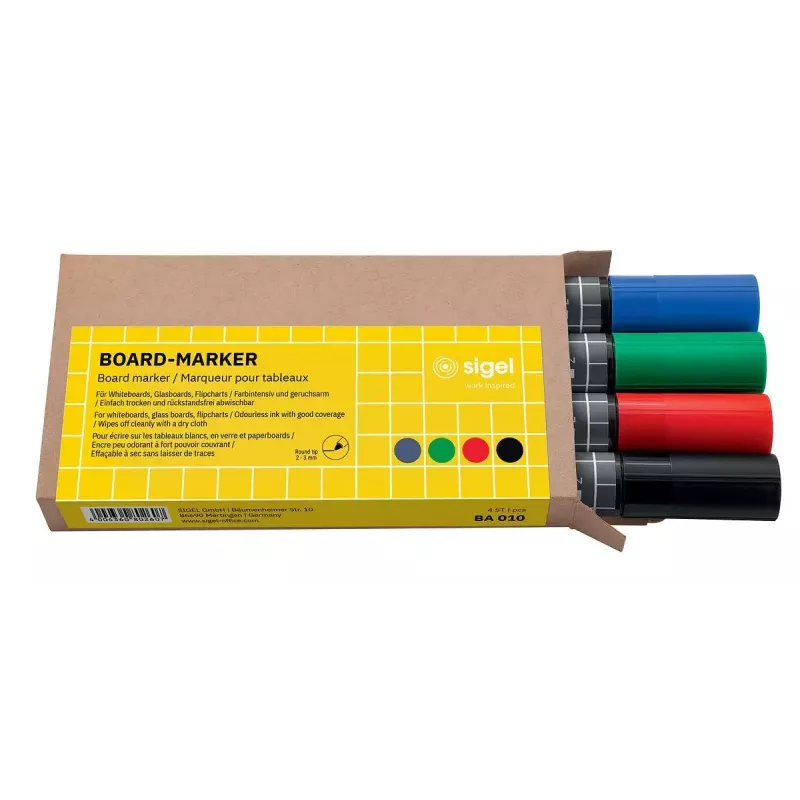 Marker Sigel BA010 4 vnt. Juoda Mėlyna Žalia Raudona