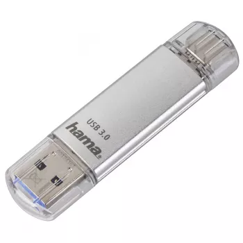 Hama C-Laeta USB atmintinė 16 GB USB Type-A / USB Type-C 3.2 Gen 1 (3.1 Gen 1) Sidabrinė