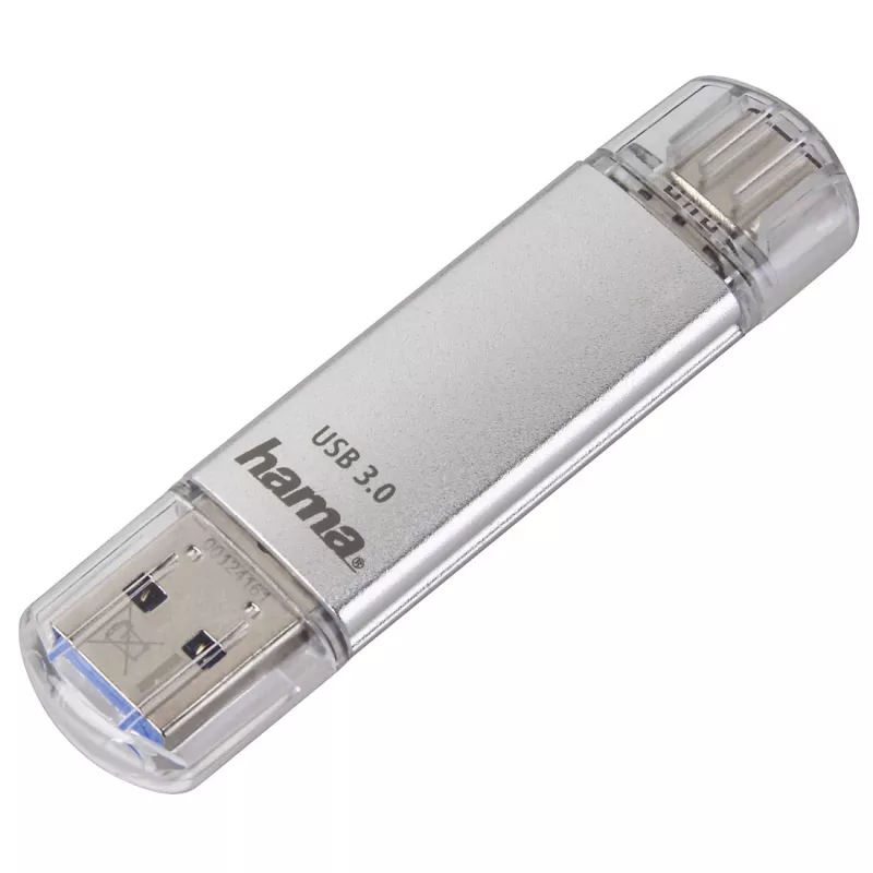 Hama C-Laeta USB atmintinė 16 GB USB Type-A / USB Type-C 3.2 Gen 1 (3.1 Gen 1) Sidabrinė
