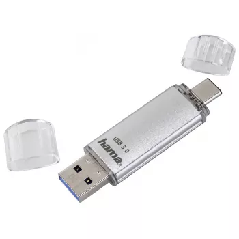 Hama C-Laeta USB atmintinė 16 GB USB Type-A / USB Type-C 3.2 Gen 1 (3.1 Gen 1) Sidabrinė