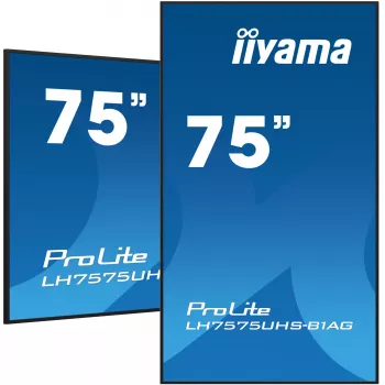 iiyama LH7575UHS-B1AG skaitmeninė iškaba Skaitmeninė reklaminė plokščia panelė 190,5 cm (75 colių) LCD Wi-Fi 500 cd/m² 4K Ultra HD Juoda Integruotas procesorius Android 11 24/7