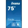 iiyama LH7575UHS-B1AG skaitmeninė iškaba Skaitmeninė reklaminė plokščia panelė 190,5 cm (75 colių) LCD Wi-Fi 500 cd/m² 4K Ultra HD Juoda Integruotas procesorius Android 11 24/7