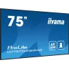 iiyama LH7575UHS-B1AG skaitmeninė iškaba Skaitmeninė reklaminė plokščia panelė 190,5 cm (75 colių) LCD Wi-Fi 500 cd/m² 4K Ultra HD Juoda Integruotas procesorius Android 11 24/7