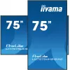 iiyama LH7575UHS-B1AG skaitmeninė iškaba Skaitmeninė reklaminė plokščia panelė 190,5 cm (75 colių) LCD Wi-Fi 500 cd/m² 4K Ultra HD Juoda Integruotas procesorius Android 11 24/7