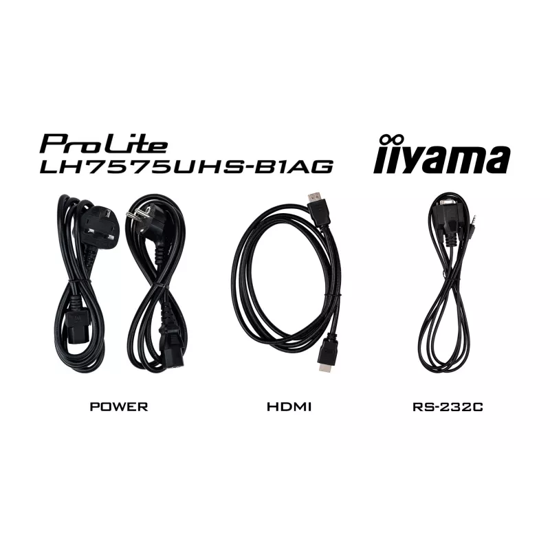 iiyama LH7575UHS-B1AG skaitmeninė iškaba Skaitmeninė reklaminė plokščia panelė 190,5 cm (75 colių) LCD Wi-Fi 500 cd/m² 4K Ultra HD Juoda Integruotas procesorius Android 11 24/7