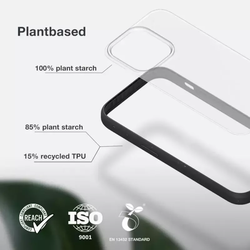 Mobiliojo telefono dėklas Woodcessories Clear Case, skirtas Apple iPhone 14, 15,5 cm (6,1 colio), juodas ir permatomas