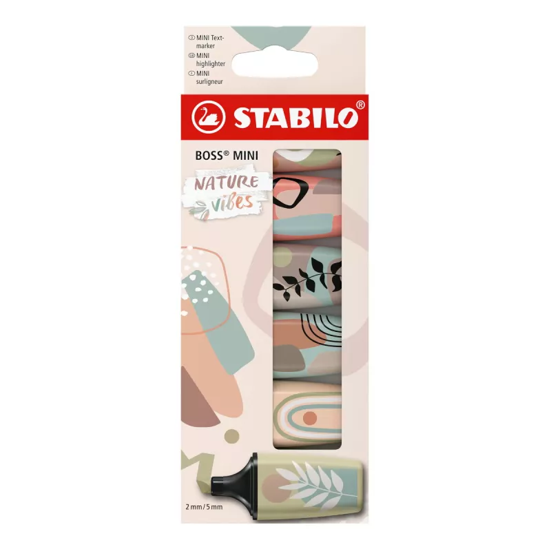 Marker STABILO BOSS MINI 6 vnt. kaltas antgalis įvairiaspalvis