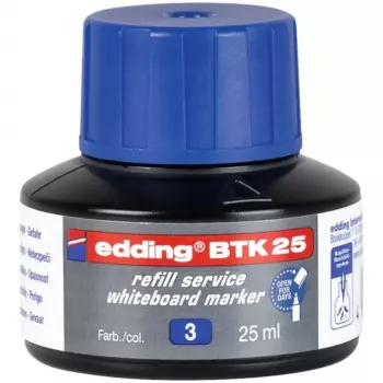 Markerio papildymas Edding BTK-25 mėlynas 25 ml, pakaitinis rašalas žymekliams