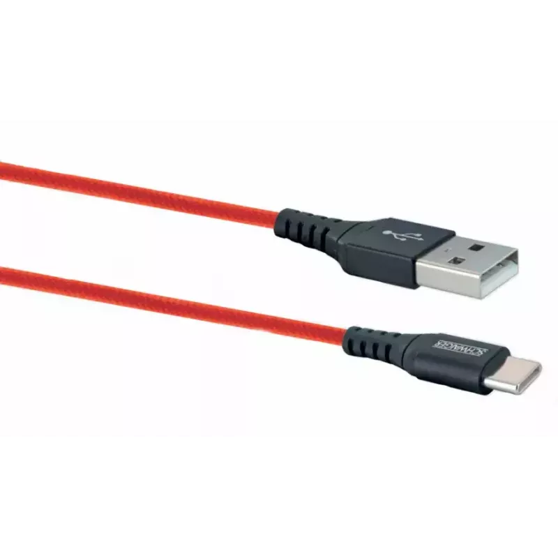 USB A į USB C kabelis SCHWAIGER LPRO510 501 — USB 3.2 Gen 1 (3.1 Gen 1), 1,2 m, raudonas