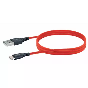 USB A į USB C kabelis SCHWAIGER LPRO510 501 — USB 3.2 Gen 1 (3.1 Gen 1), 1,2 m, raudonas