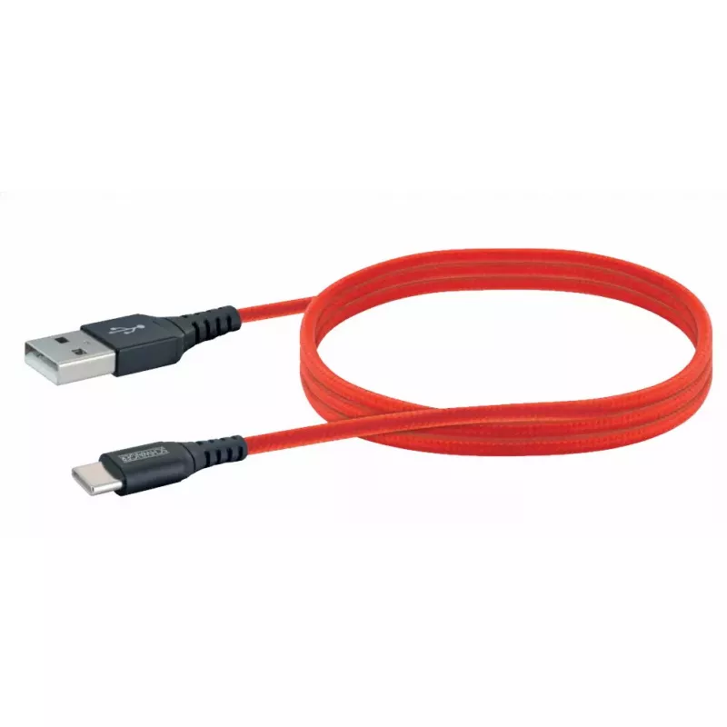USB A į USB C kabelis SCHWAIGER LPRO510 501 — USB 3.2 Gen 1 (3.1 Gen 1), 1,2 m, raudonas